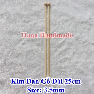 Kim đan len gỗ 25cm thẳng 18k/cặp