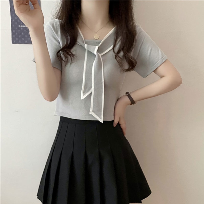 Áo Thun Thiết Kế Mỏng Phong Cách Preppy Thời Trang Mùa Hè Hàng Mới 2023