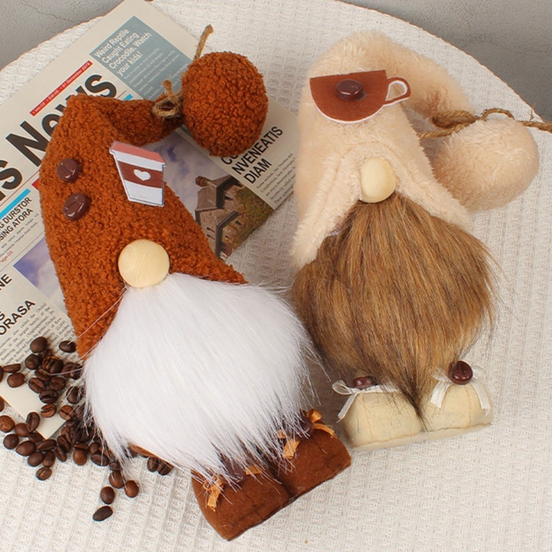 Set 2 Tượng Gnome Cà Phê Đứng Để Trang Trí