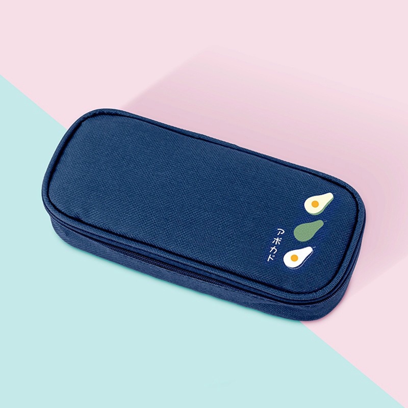 Túi Đựng Bút Bằng Vải Canvas In Hình Trái Cây Sáng Tạo Đa Năng Dành Cho Học Sinh Ốp