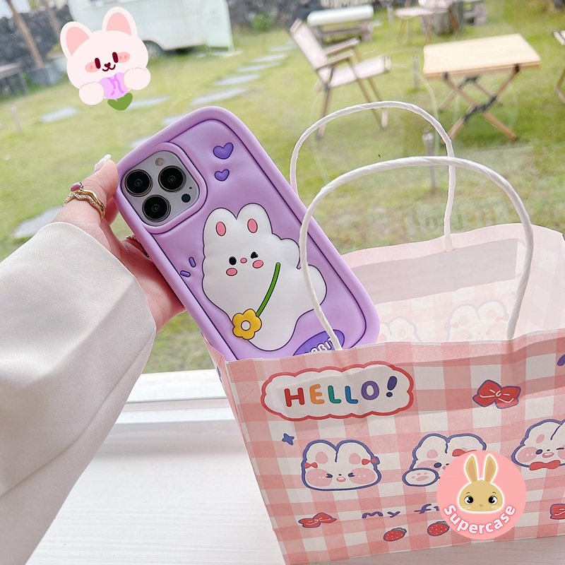 Ốp Điện Thoại Silicone Mềm Hình Thỏ Cà Rốt 3D Cho OPPO A57 A77 2022 Realme 8 V13 5G Q3i Q3 K9 Pro V23 V25 GT Neo 2T