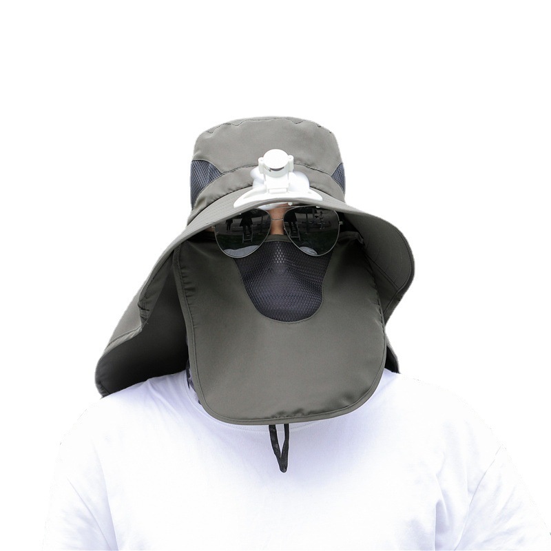 Mũ Bucket Che Nắng Ngoài Trời Kèm Quạt Thời Trang Mùa Hè Hàng Mới Dành Cho Nam Giới