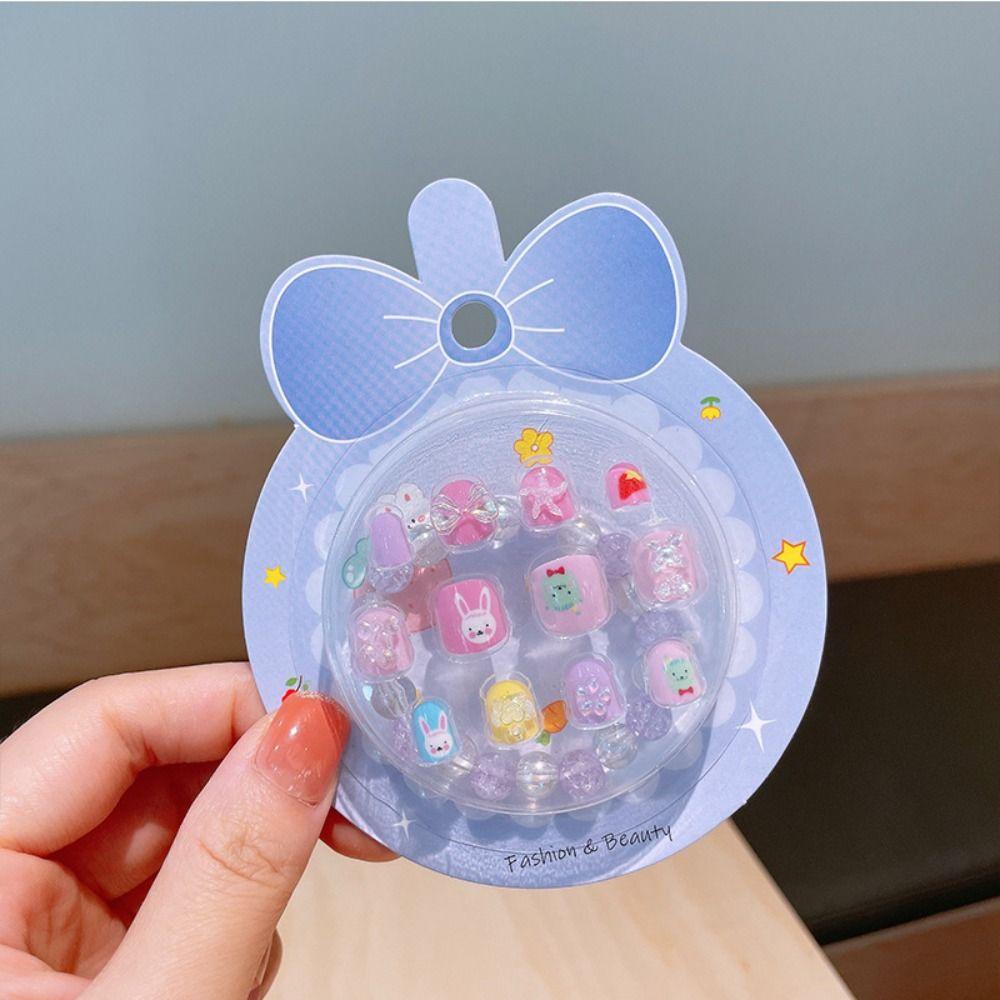 Set 26 Móng Tay Giả Họa Tiết Hoạt Hình Dễ Thương