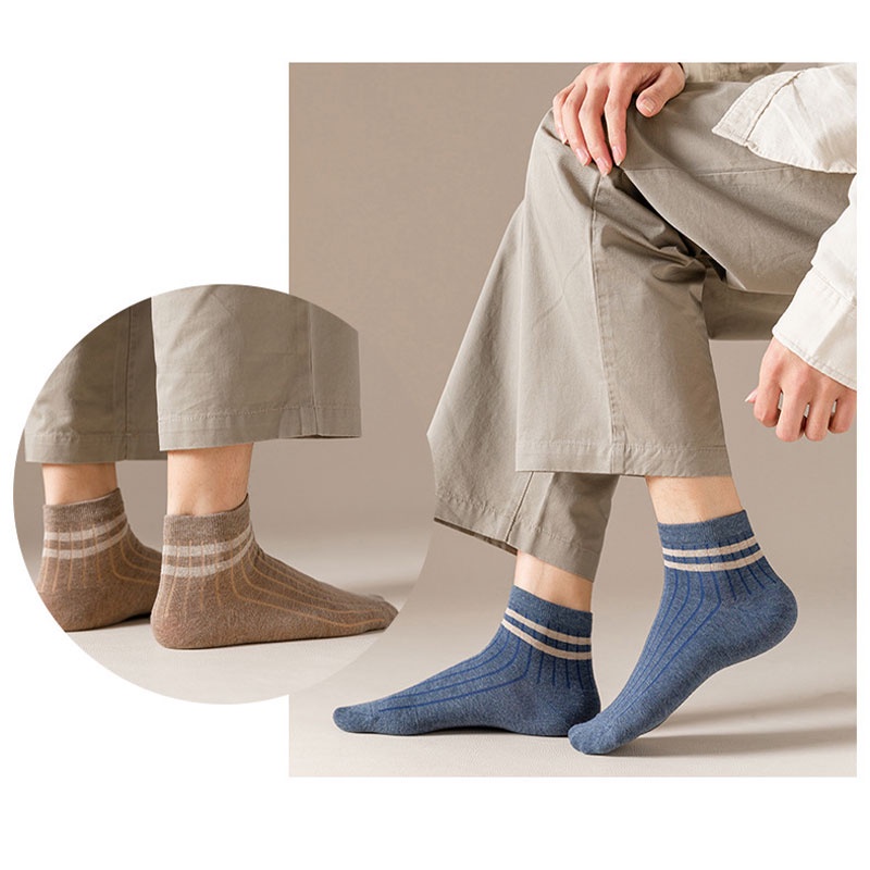 Prowow❤Đôi Vớ Thuyền Thoáng Khí Thấm Hút Mồ Hôi Màu Sắc Thời Trang Cho Nam