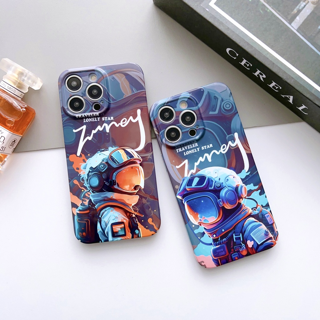 Ốp Điện Thoại PC Cứng Chống Sốc In Hình Phi Hành Gia Cho iPhone 14 13 12 11 Pro X / XS Max XR 7 8 plus