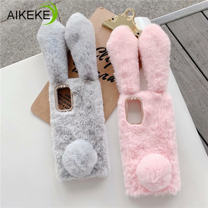 Ốp Điện Thoại TPU Dẻo Bọc Thú Bông Tai Thỏ 3D Cho Samsung Galaxy A11 M11 A10S M01S A10E A20E A03S A02S M02S A02 M02