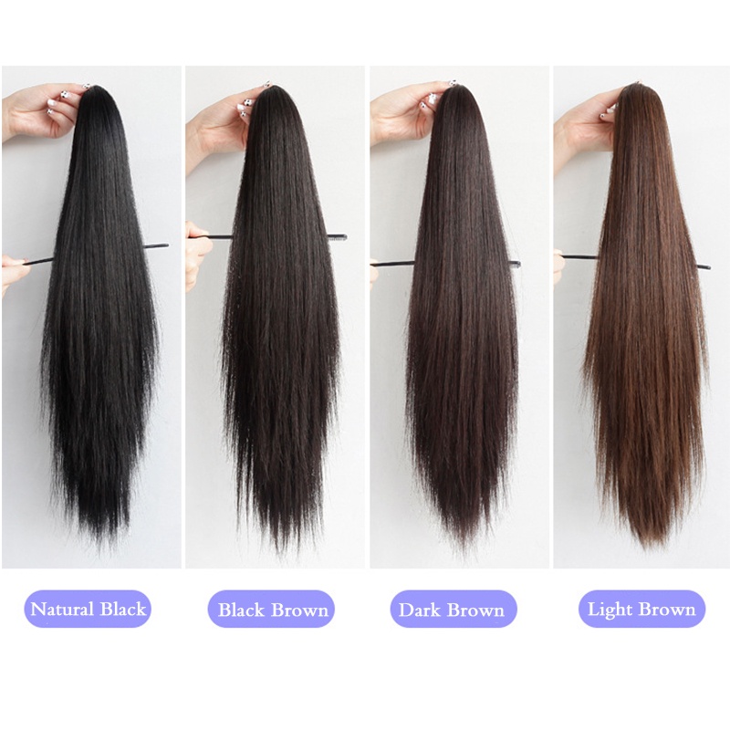 Tóc Giả Đuôi Ngựa Thẳng Dài 50Cm Có Kẹp Dành Cho Nữ