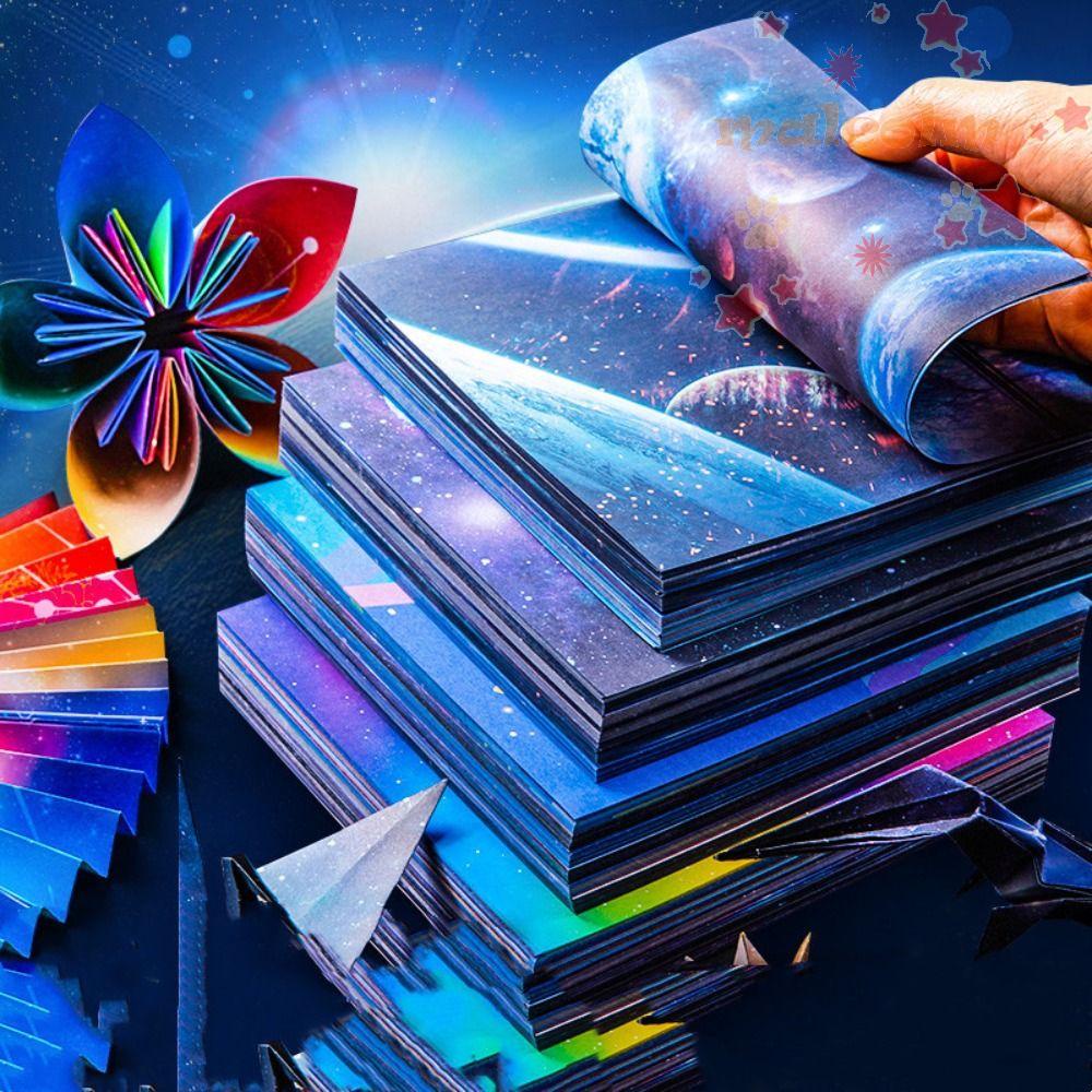Giấy Xếp Hình Origami Họa Tiết Dải Ngân Hà Hai Mặt Nhiều Màu Sắc DIY