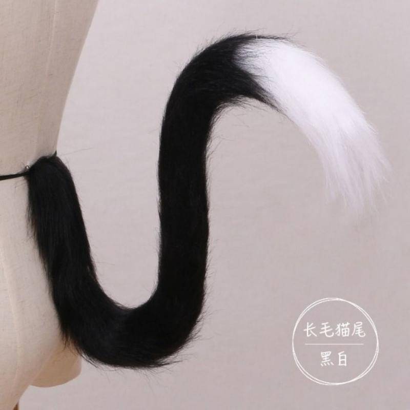 Long Hair Cat Tail Cute Cosplay Anime Cat Ear Maid Laurie Lolita Cute Accessories Cat Tail Can be Concave Shaped Multi Color Optional Cos Accessories Props