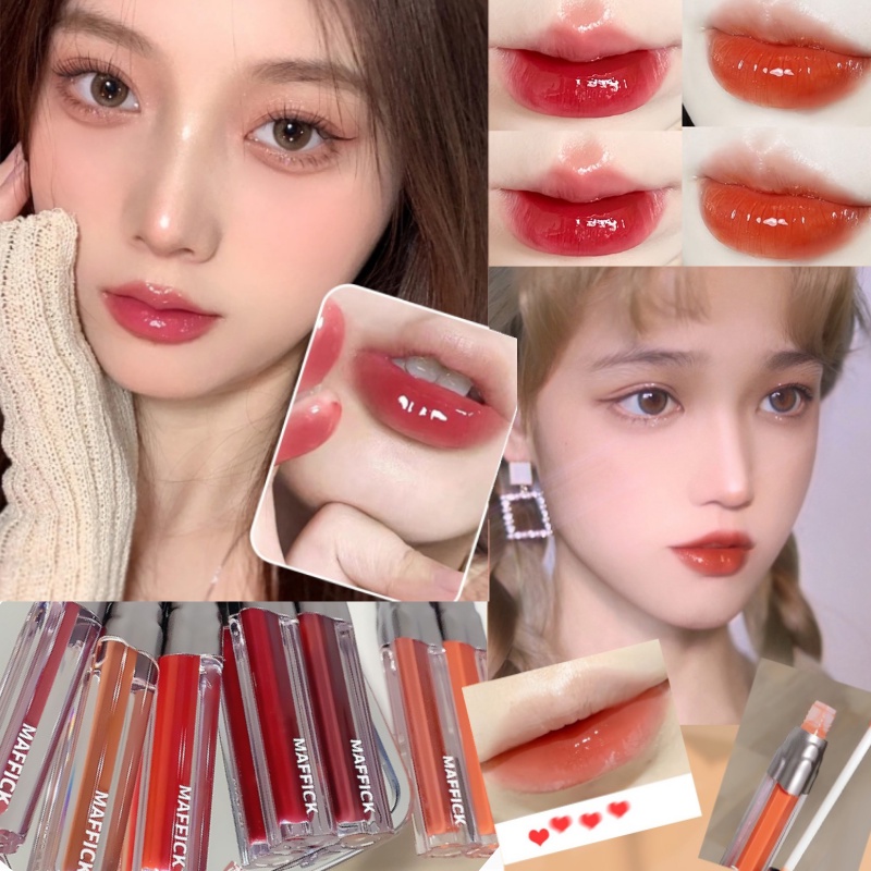 Son Môi Hiệu Ứng Gương Không Phai Màu Sắc Tươi Sáng Chống Thấm Nước Không Dính Thành Cốc