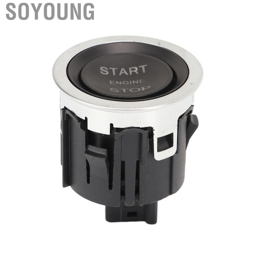 Soyoung Ignition Button Switch  Perfect Match LR037611 Direct Replacement Scratch Resistant Black Push Start for Car