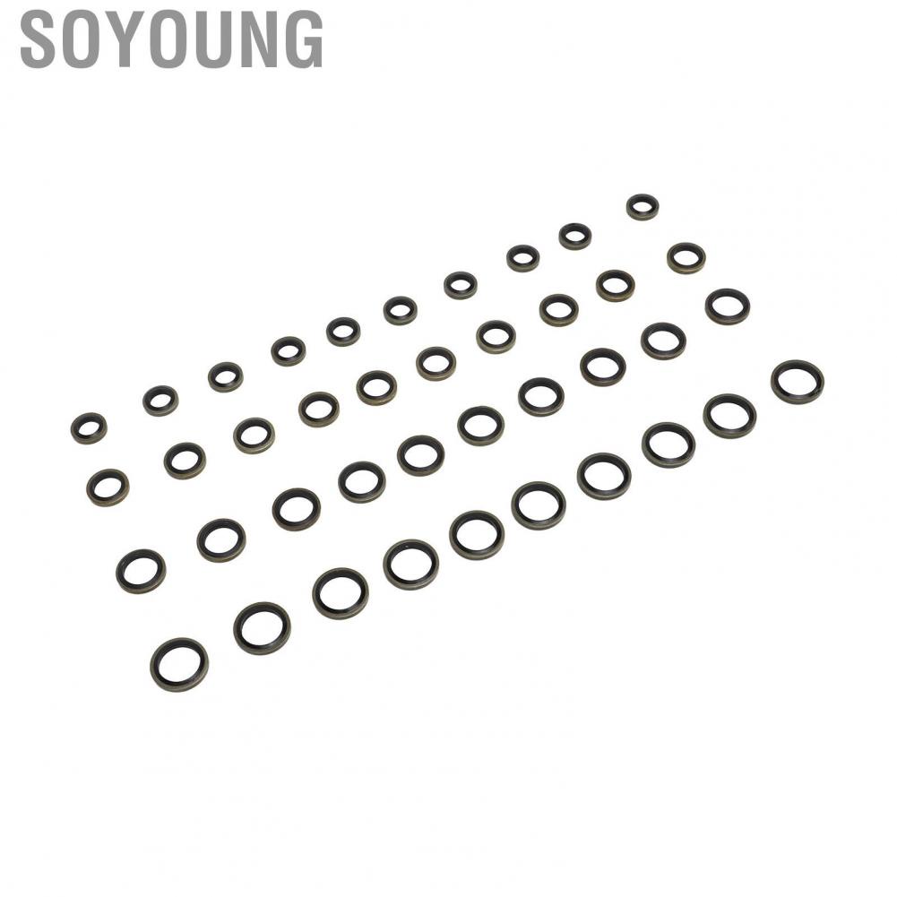 Soyoung 40 Pcs Banjo Bolt Fuel Sealing Washers 3918188 8mm 10mm 12mm 14mm Line  Plate Replacement