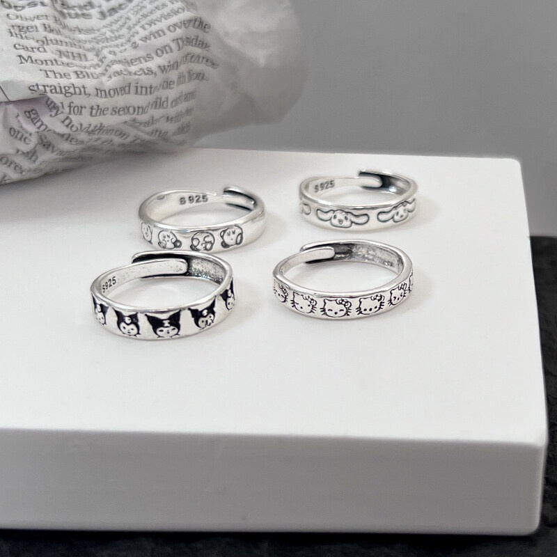 Nhẫn Kim Loại Hình Cinnamoroll Hoạt Hình Cho Cặp Đôi