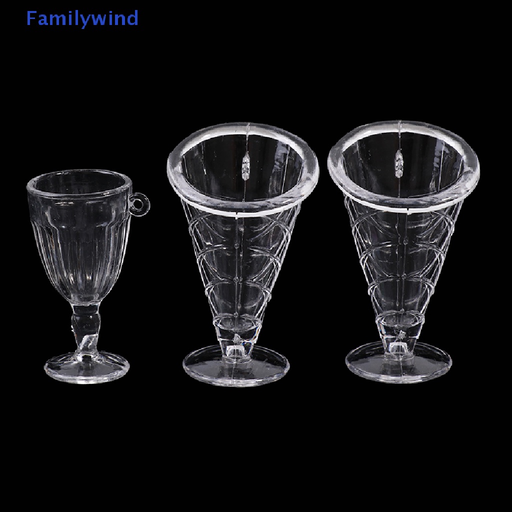 Set 5 Ly Trong Suốt Dùng Trang Trí Nhà Búp Bê