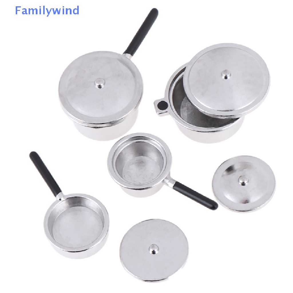 Set 4 Mô Hình Nồi Kim Loại Mini 1: 12 Dùng Để Trang Trí Nhà Búp Bê