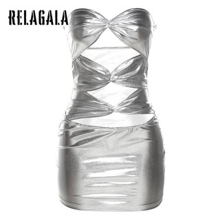 RelaGala Nữ Thời Trang Mới Gợi Cảm Dạo Phố Rời Vai Ôm Rỗng Váy Thường Ngày