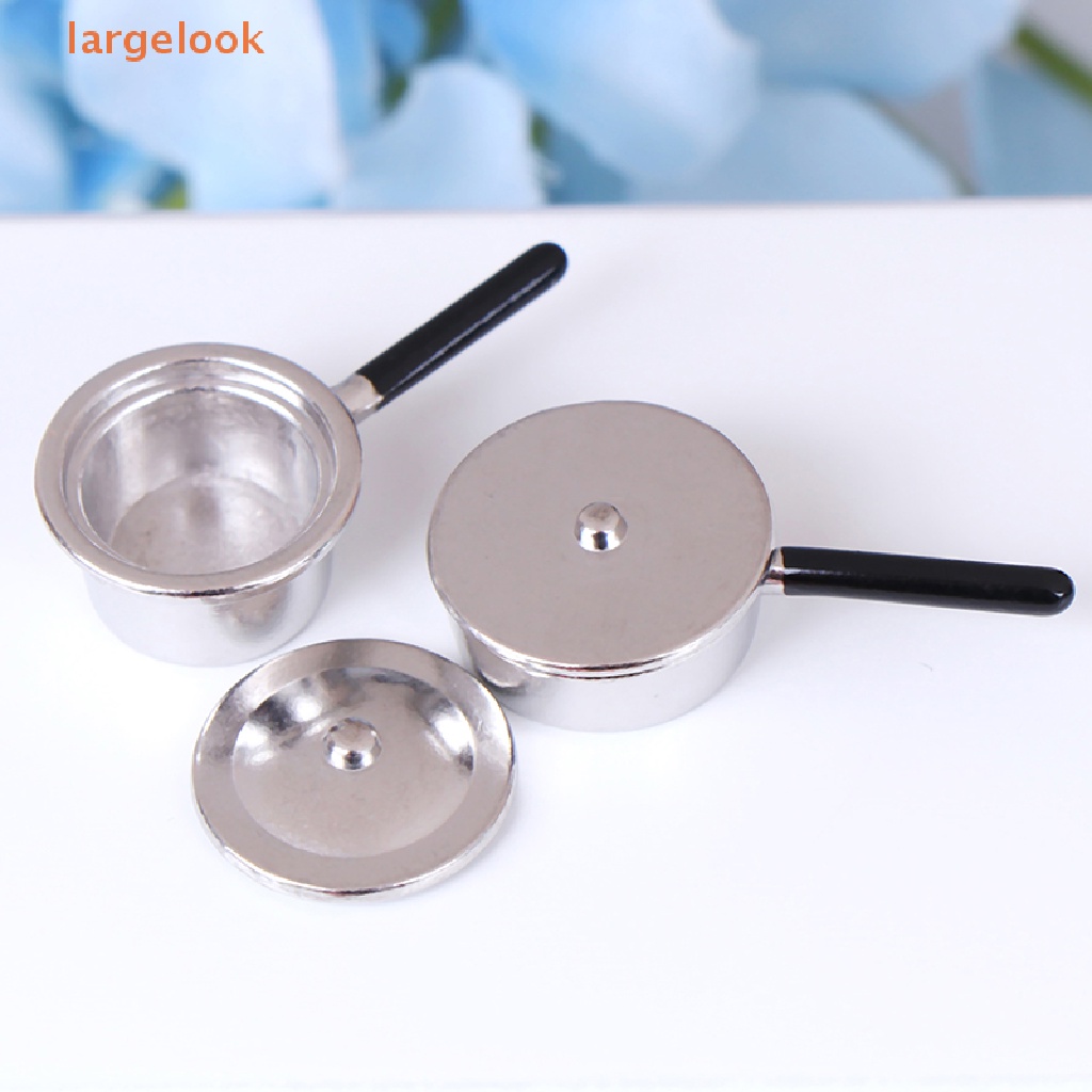 Set 4 Mô Hình Nồi Chảo Mini Tỉ Lệ 1: 12 Dùng Để Trang Trí Nhà Búp Bê