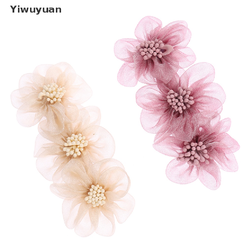 Kẹp Tóc Hình Hoa Trà Đính Ngọc Trai Màu Trắng Hồng Thanh Lịch Kiểu Hàn Quốc < Yiwuyuan >