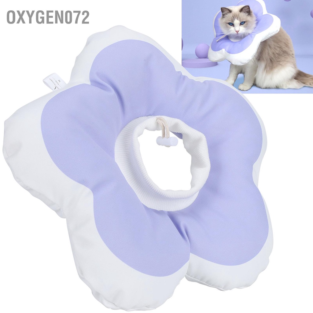 Oxygen072 Cổ áo liếm Phục hồi thú cưng hình hoa Elizabeth Vòng tròn chống nước cho mèo khi tắm