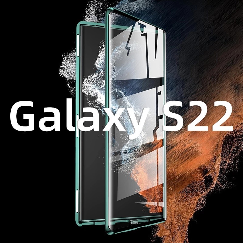 Ốp Điện Thoại Bảo Vệ 360 Độ Cho Samsung Galaxy S23 S21 S22 Ultra°Khung Kim Loại Từ Tính Bao Phủ Toàn Diện Kèm Kính Bảo Vệ Ống Kính Máy Ảnh Chuyên Dụng Ốp
