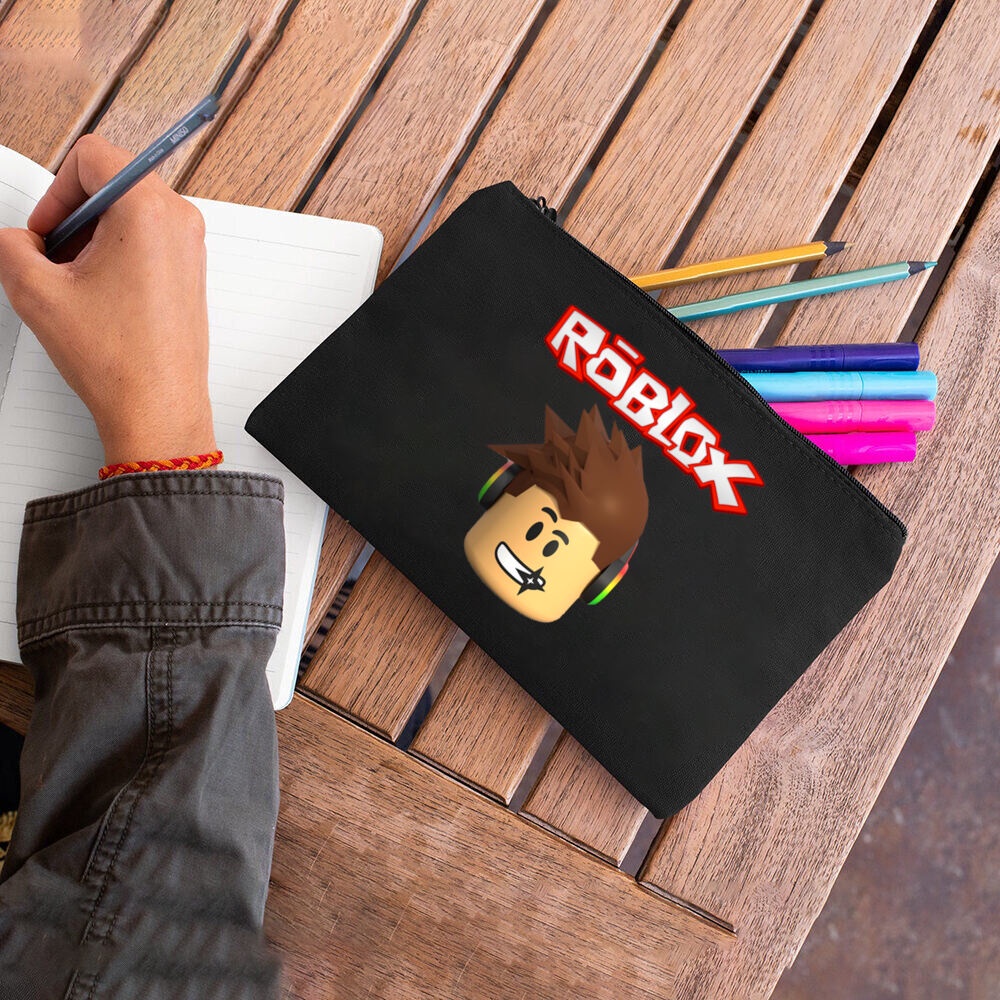 Túi Đựng Bút Chì Bằng Vải canvas Họa Tiết roblox Dễ Thương Cho Bé