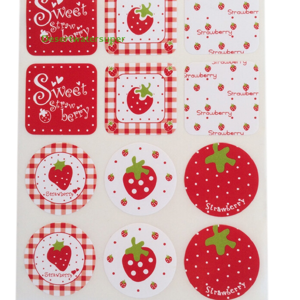 Set 24 Miếng Dán Hình Trái Dâu Trang Trí Scrapbook
