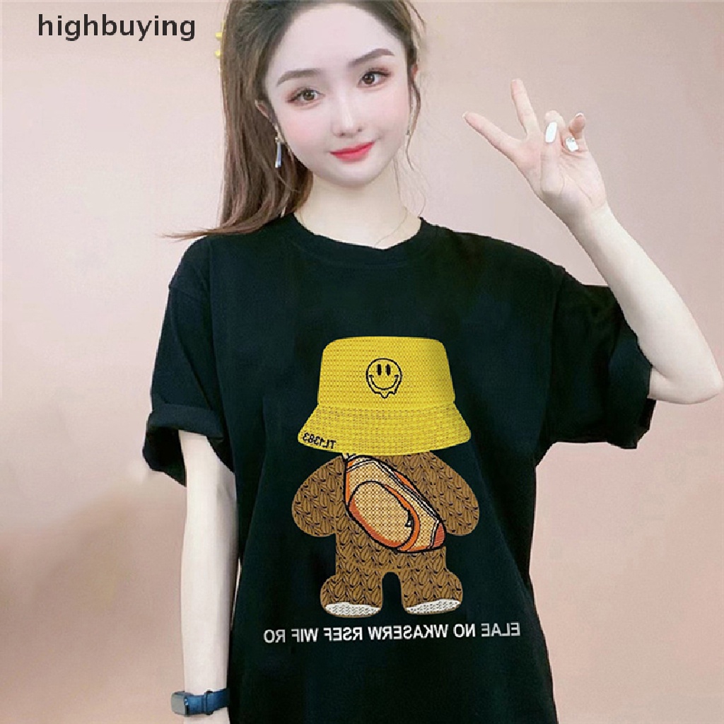 Áo Thun Nữ Tay Ngắn In Hình Gấu Thời Trang