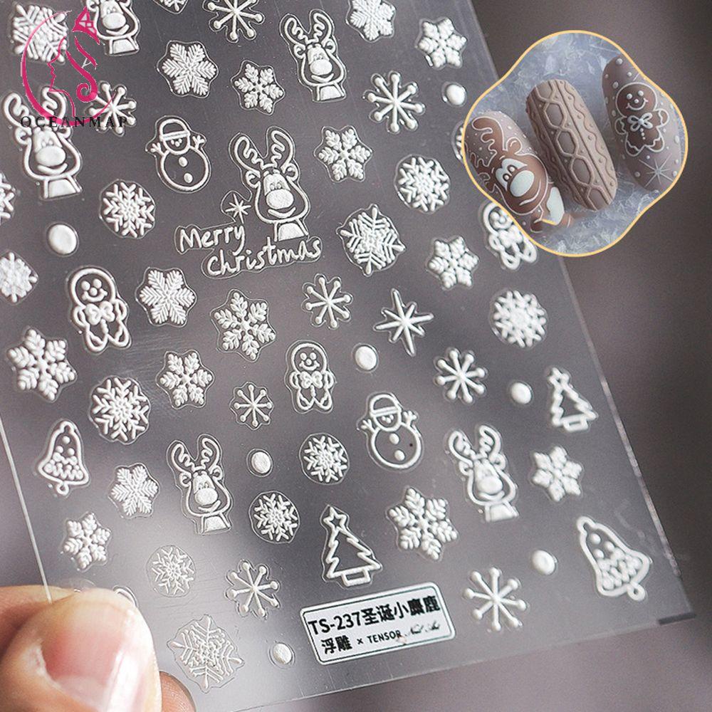 [Hàng mới về] Miếng dán trang trí móng tay nghệ thuật họa tiết chủ đề giáng sinh dễ thương