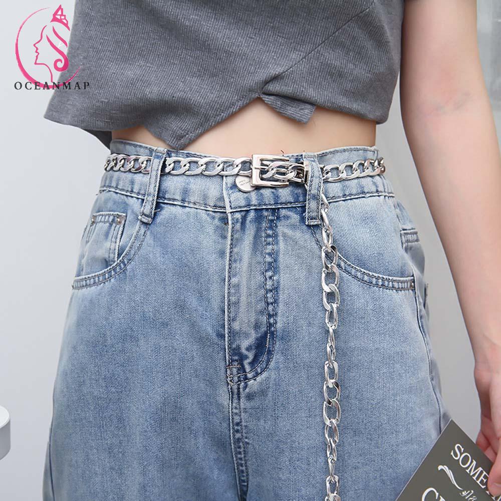 Thắt Lưng Dây Xích Dài Bằng Hợp Kim Mỏng Nhiều Màu Thời Trang Mùa Hè Quyến Rũ Dành Cho Nữ