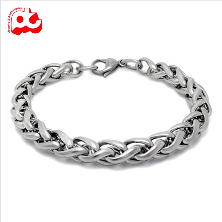 Lắc tay nam inox cao cấp thời trang kiểu bông dừa ahaha.official màu trắng thép không gỉ PTLTNA68