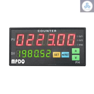Multi-functional Dual Light-emitting Diode Display Digital Counter 90~265V AC/DC Length Meter with 2 Relay Output and Pulse PNP NPN
