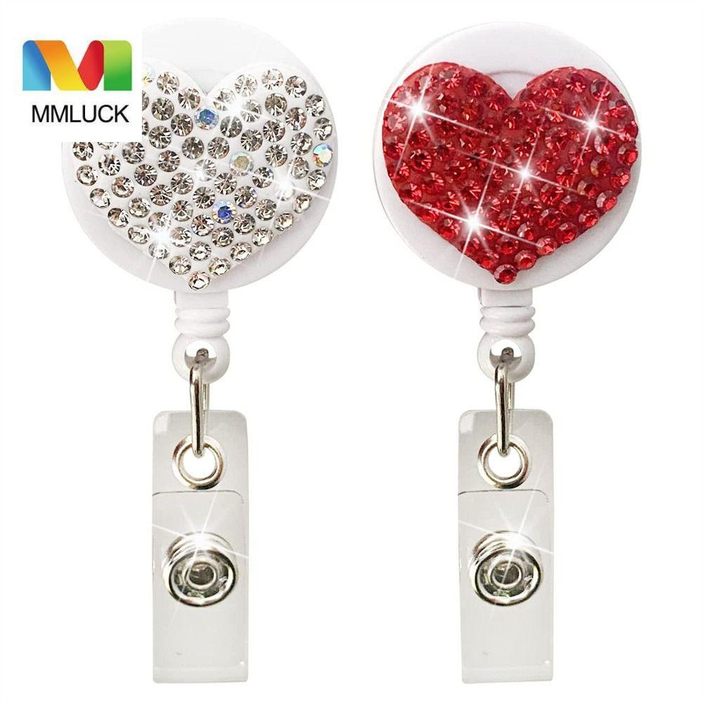 Kẹp Giữ Thẻ ID / Thẻ ID Hình Trái Tim Đỏ Thời Trang Dành Cho Học Sinh / Nhân Viên Văn Phòng