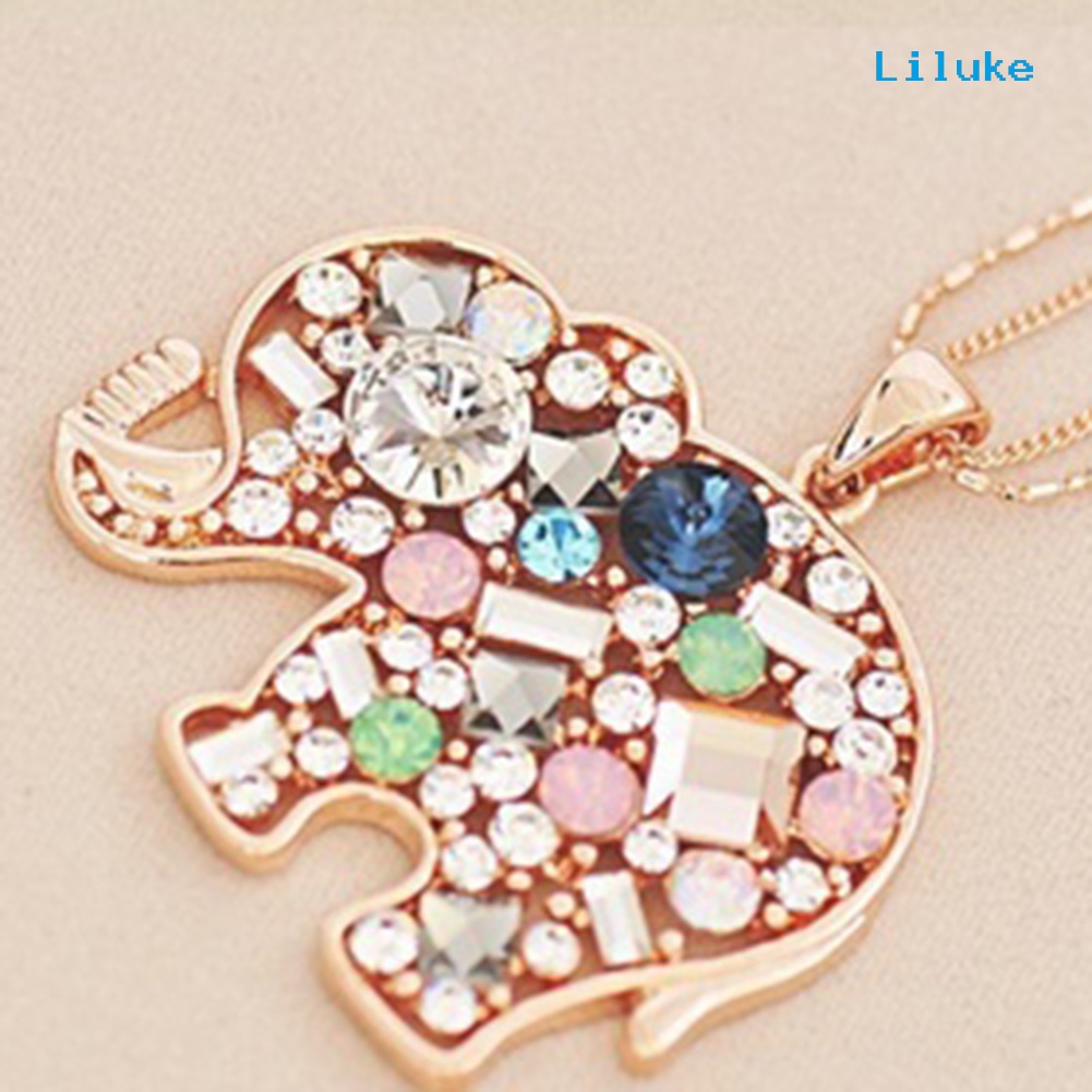 Vòng cổ Hợp Kim Trang Trí Mặt Hình Voi Đính Đá Thời Trang Cho Nữ