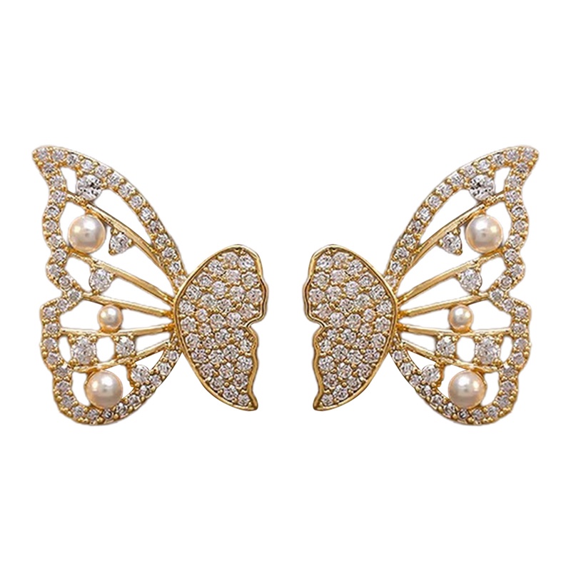 Khuyên Tai Hình Bướm Đính Ngọc Trai Sang Trọng Cho Nữ
