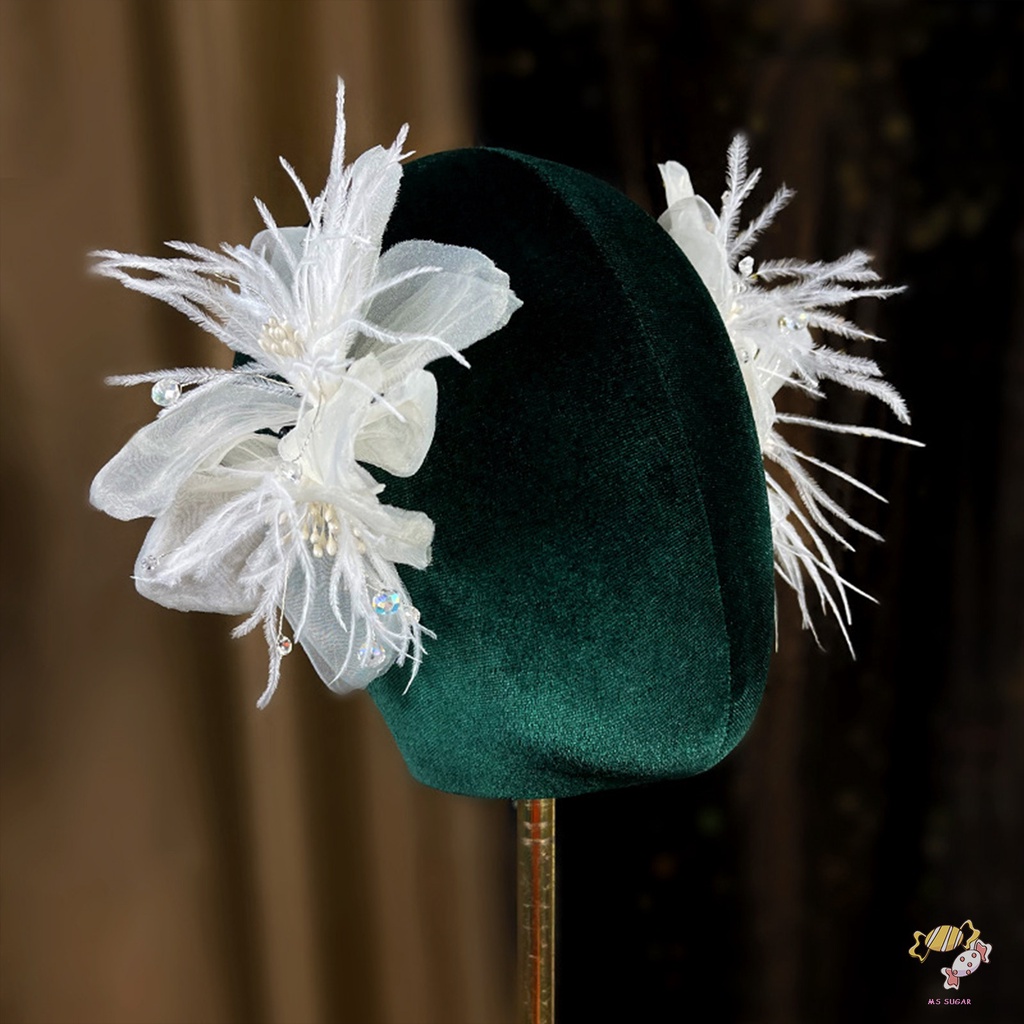 YADORNOS Bộ Trâm Cài Tóc Màu Trắng Họa Tiết Hoa Xinh Xắn Thời Trang Cho Nữ