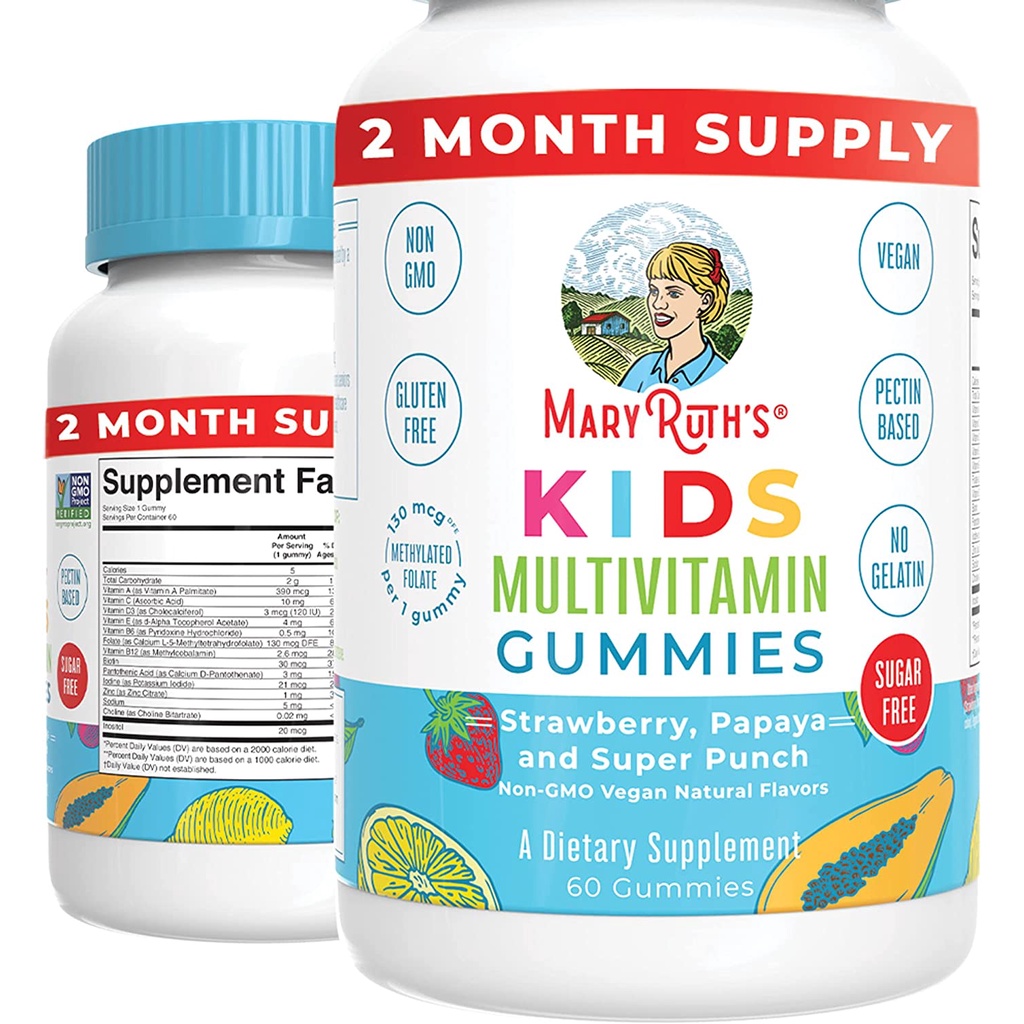 Kẹo Dẻo Vitamin Tổng Hợp Cho Trẻ Em Mary Ruth's Kids Multivitamin Gummies 60v