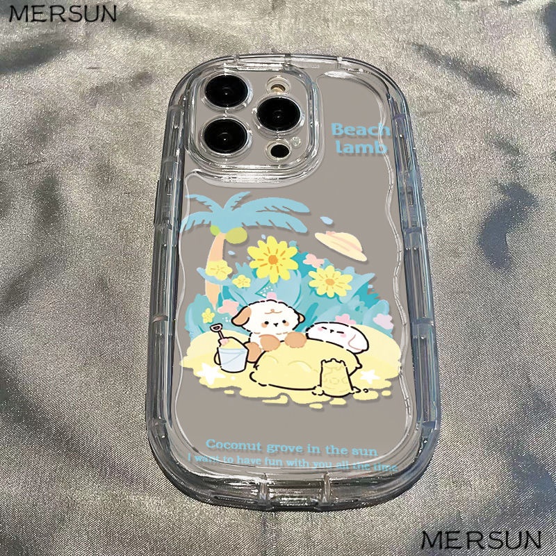 ✅Ốp Điện Thoại Dẻo Trong Suốt Họa Tiết Bãi Biển / Chú Chó Chống Sốc Cho Iphone12 Xr148P 11 / 7promax / Apple / xs 13 J8Y