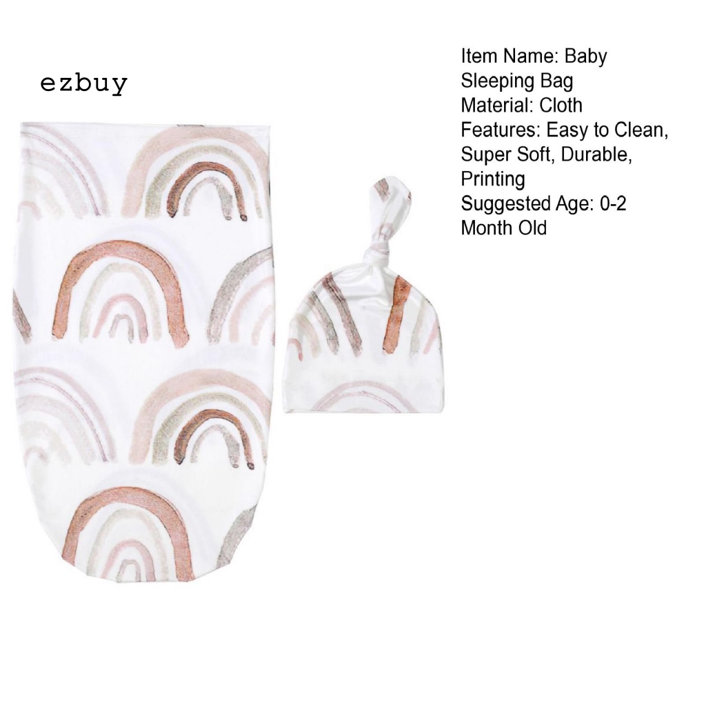 1 Bộ Túi Ngủ Kèm Mũ Siêu Mềm Dễ Lau Chùi Thời Trang Cho Bé Sơ Sinh