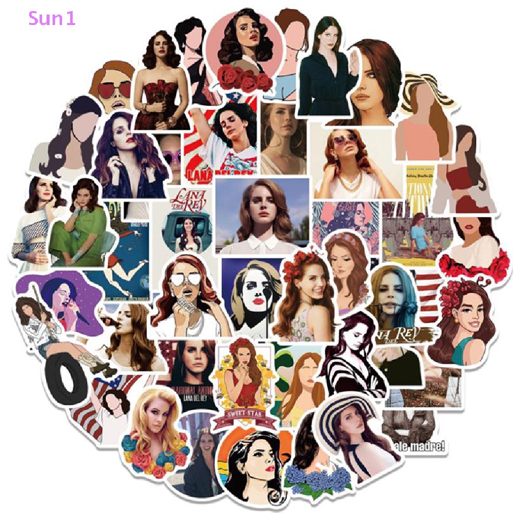 Set 50 Sticker Ca Sĩ Lana Del Rey Graffiti Dán Trang Trí Ván Trượt