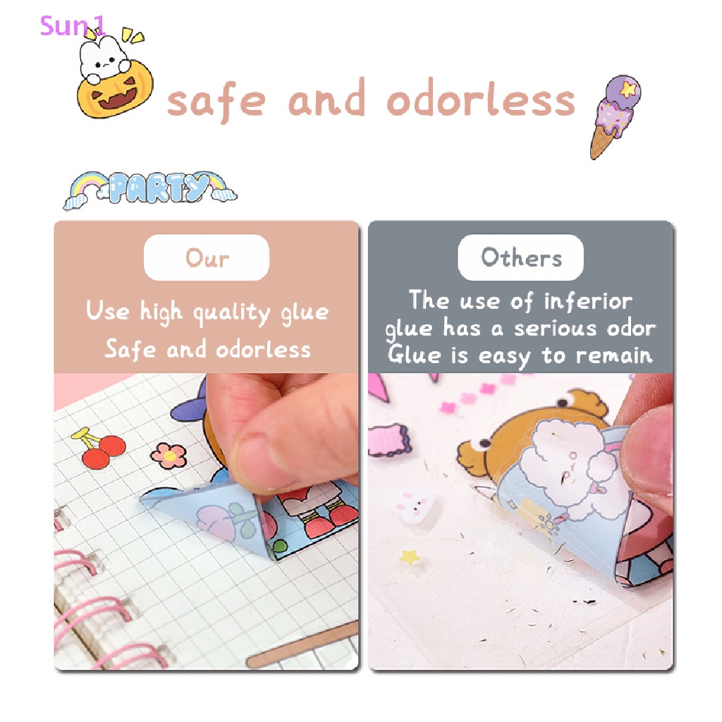Bộ 20 / 100 Miếng Dán Chống Nước Hình Thú Cưng Hoạt Hình Dễ Thương Sun1 &gt; 20 / 100#Hộp Quà Thủ Công Họa Tiết Trái Tim 39; s DIY