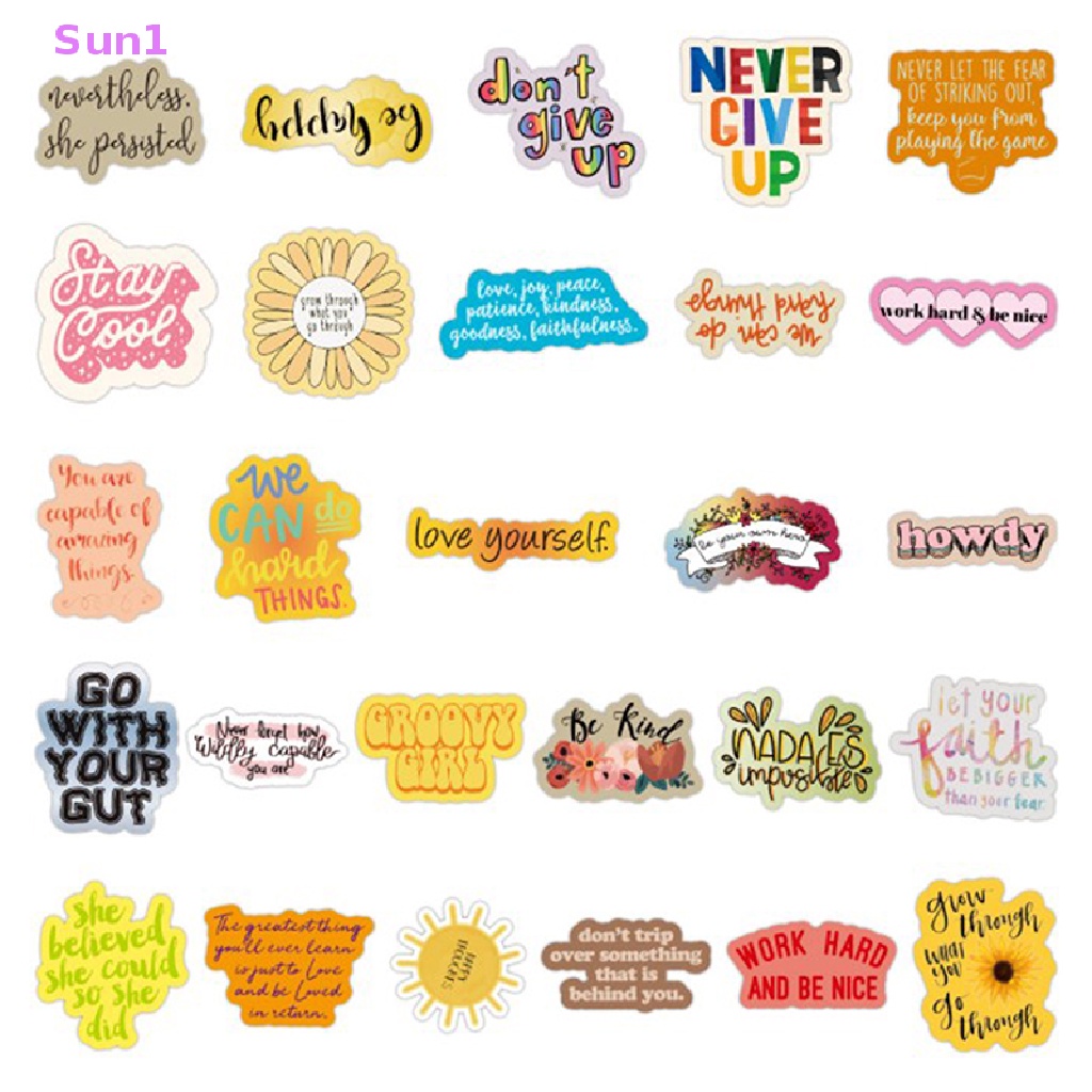 Set 1 > 100 Sticker Dán Bình Nước / Thiệp Truyền Cảm Hứng Độc Đáo