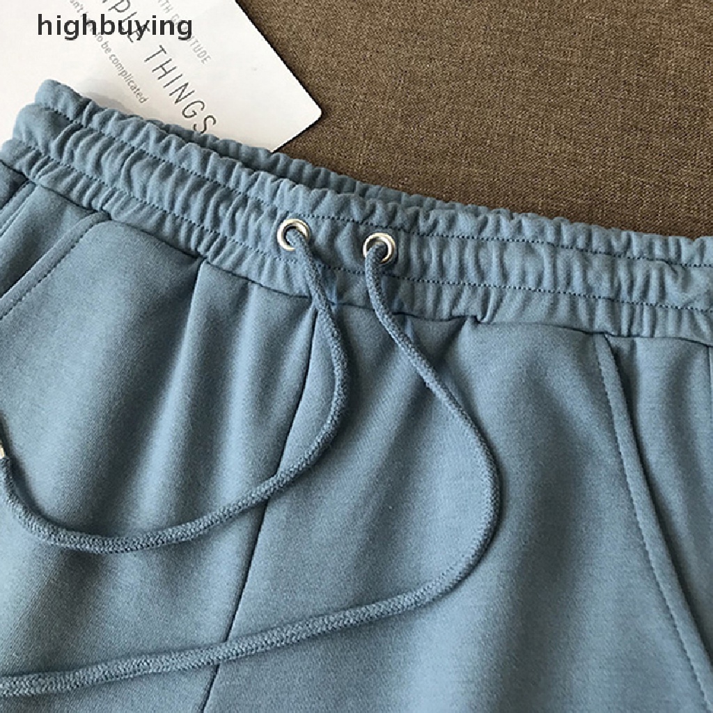 Quần Short Thể Thao Lưng Cao Dáng Rộng Co Giãn Màu Trơn Thời Trang Mùa Hè Dành Cho Nữ y2k