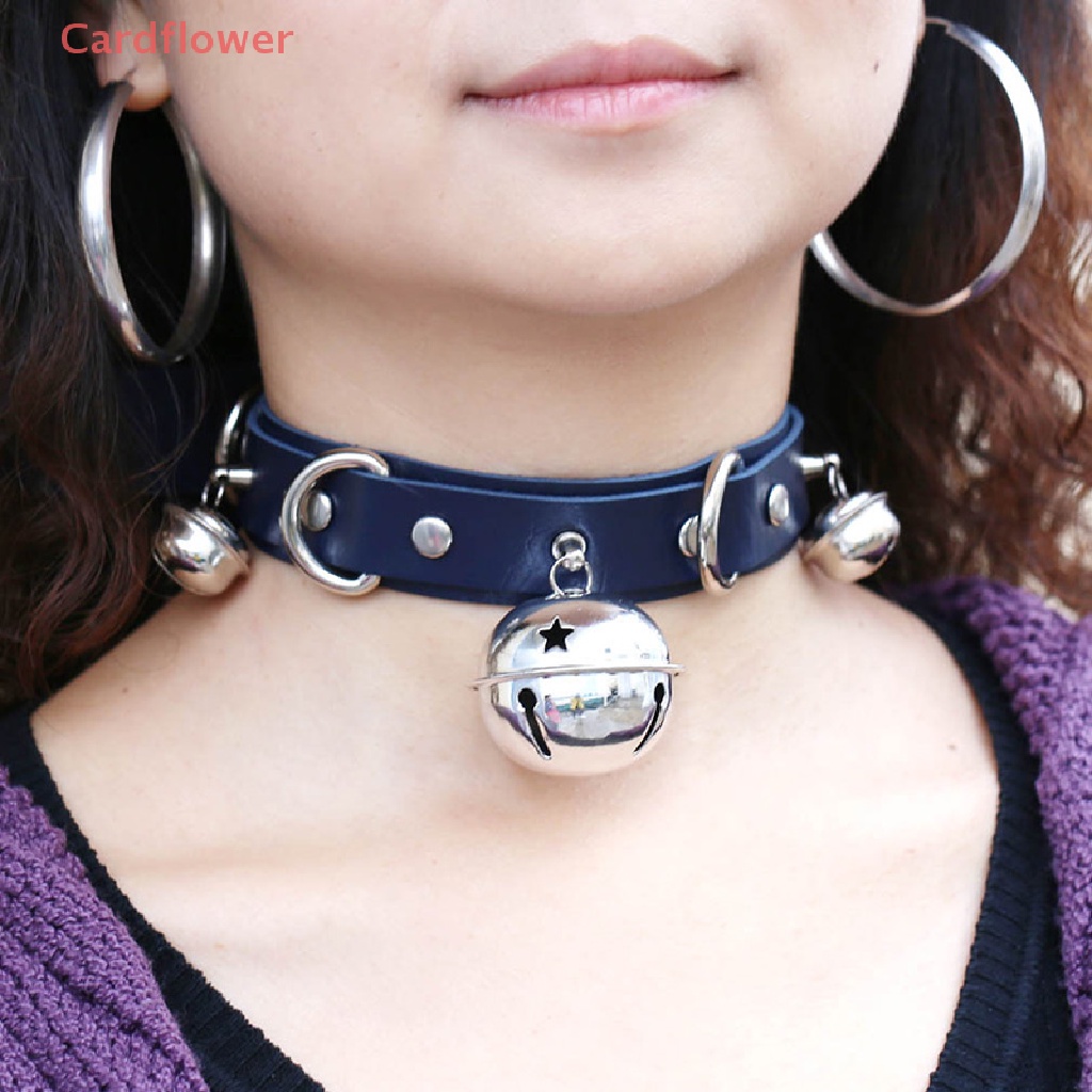 Vòng Cổ Choker Da Đính Chuông Phong Cách Punk Mới