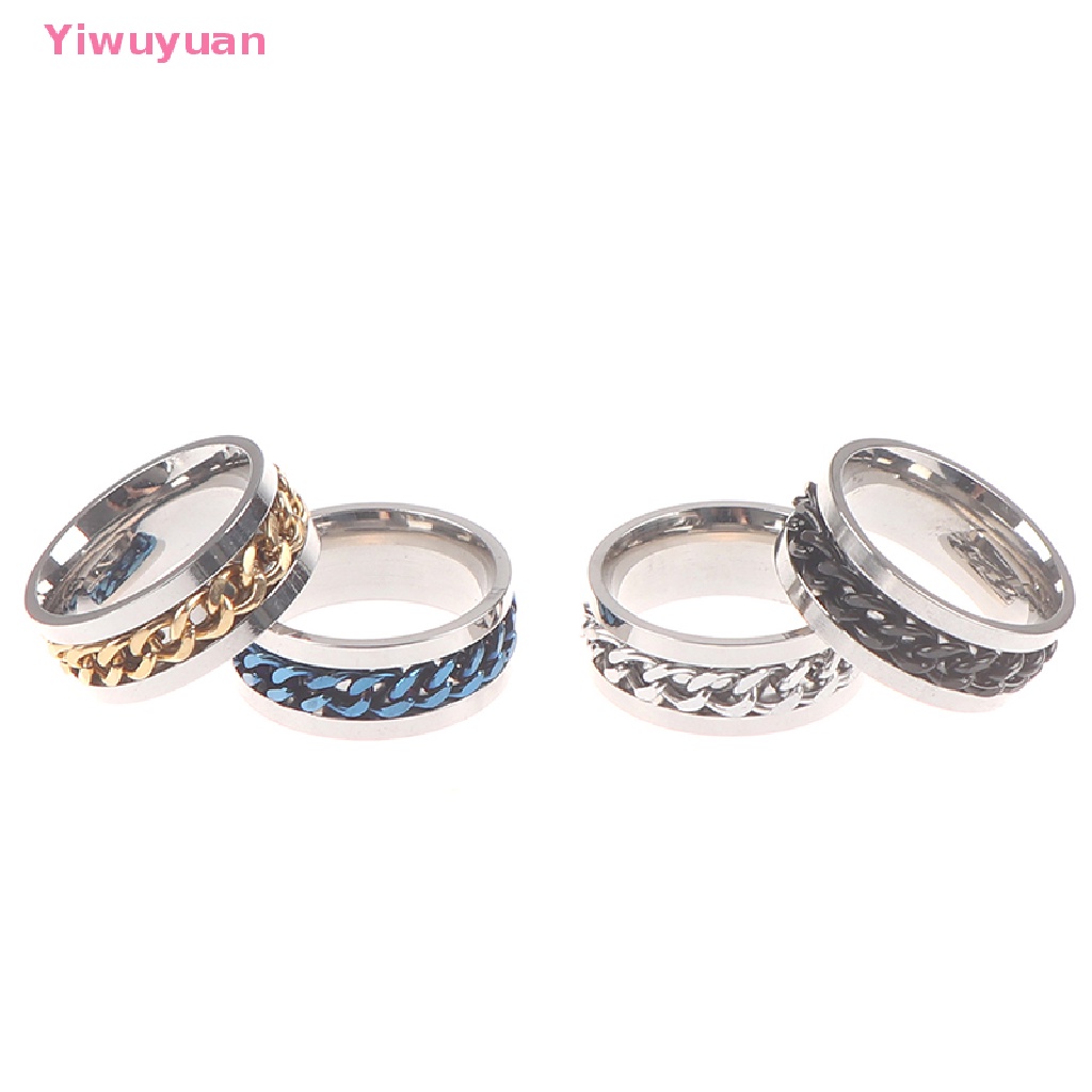 < Yiwuyuan > Nhẫn Mở Nắp Chai Bằng Thép Titan Chuỗi Xích Tuyệt Vời Unisex Mới