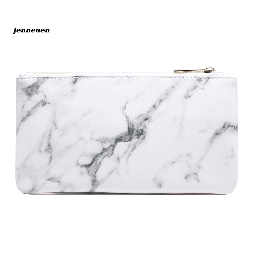 Túi Đựng Đồ Trang Điểm Bằng Da Giả Họa Tiết Cẩm Thạch Ốp