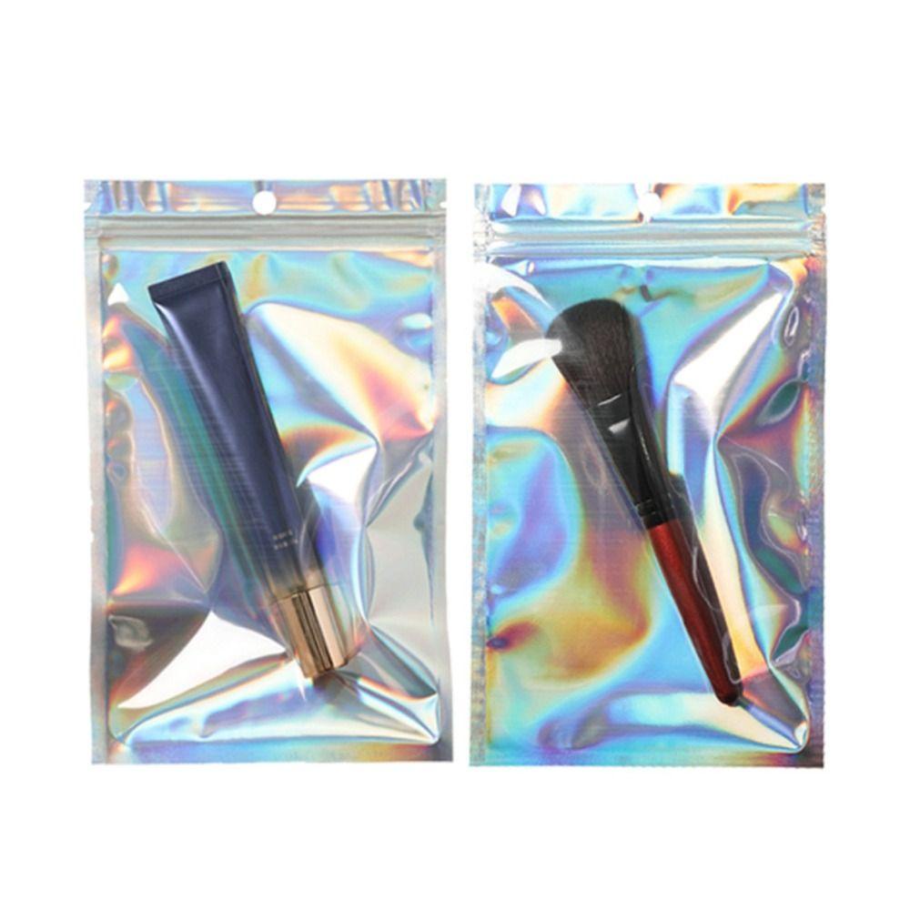 Nickolas Túi Nhựa Đựng Quà Tặng Có Thể Dán Dính Màu Cầu Vồng Laser