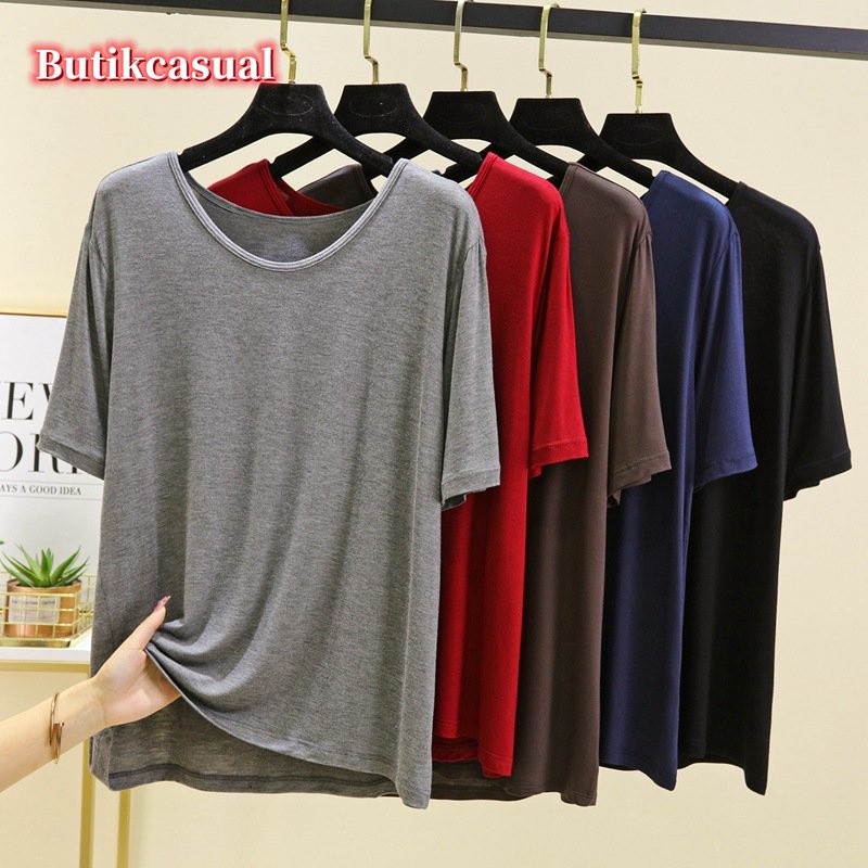 Áo Thun cotton Cổ Tròn Tay Ngắn Dáng Rộng Thời Trang Mùa Hè 2023 Cho Nữ