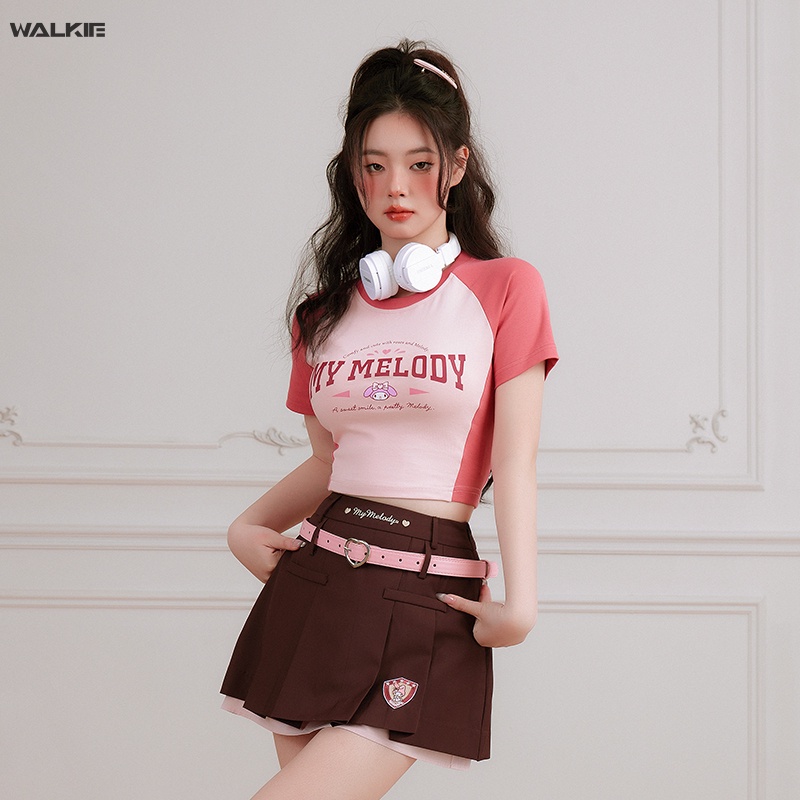 Áo Thun Ngắn Tay In Hoạt Hình Sanrioed My Melody Cinnamoroll Kuromi Spicy Cho Nữ