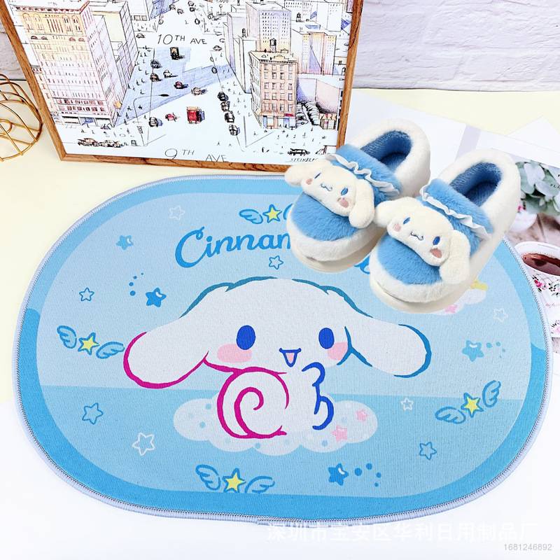 SANRIO Thảm Chùi Chân Thấm Hút Tốt Hình Gấu Pooh Doraemon Hello Kitty Kuromi mymelody PomPomPurin GP1