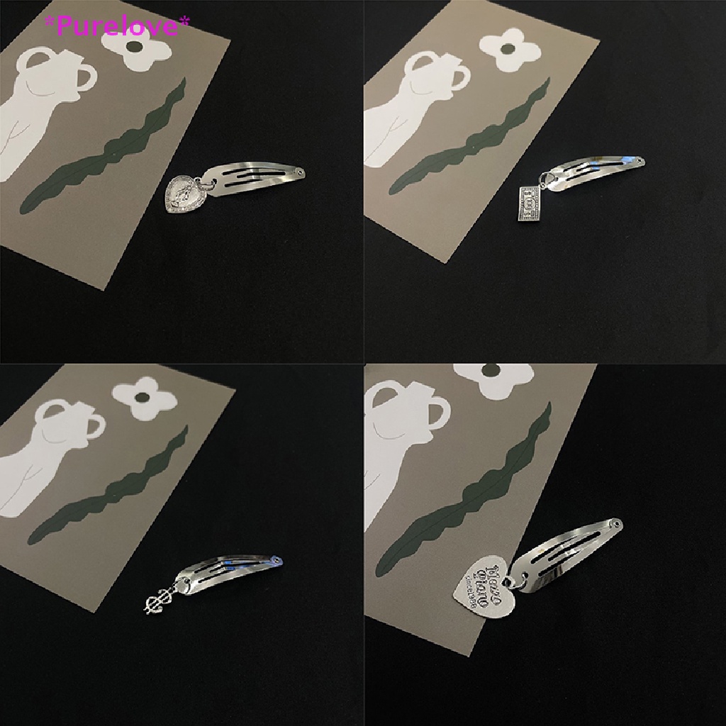 1 Kẹp Tóc Kim Loại Màu Bạc Hình Trái Tim Thời Trang Cho Nữ Mới